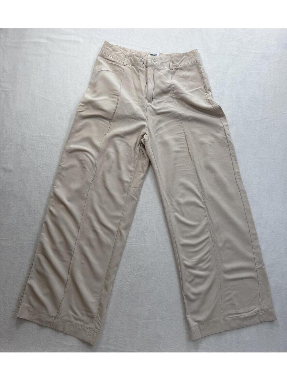 Princess Polly Beige High-Rise Wide Leg‎ Trousers Women's US 6